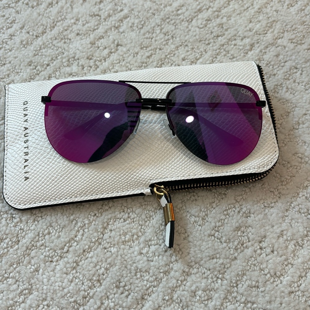 Quay large colorful aviator sunglasses